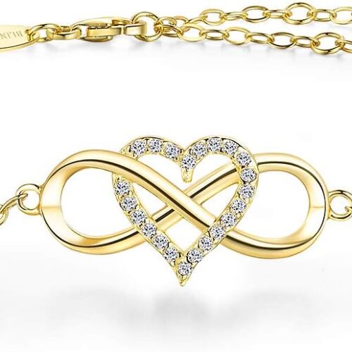 a1 BlingGem Anklets for Women 925 Sterling Silver Infinity Hear Ankle Bracelet Cubic Zirconia Rose Gold Summer Beach Stylish Foot Chain Summer Vacation Jewelry Gift for Mom Women Girlfriend