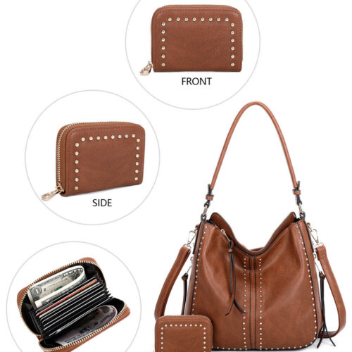 a2 Concealed Carry Hobo Crossbody Purse Leather Shoulder Bag Women Handbag Wallet