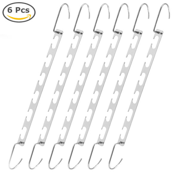 6 Pack Metal Wonder Closet Hanger Organizer Hook Space Saving Clothes Rack NEW 3