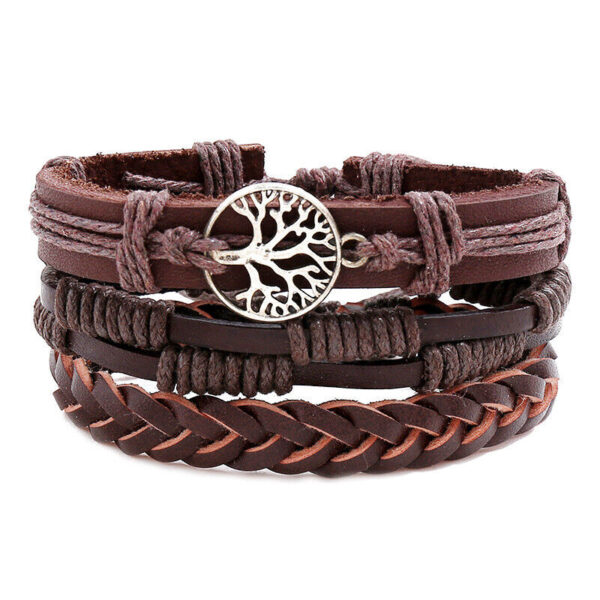 Braided Leather Men Women Rope Bracelet Wristband Set Bangle Tribal (6 pcs) 3