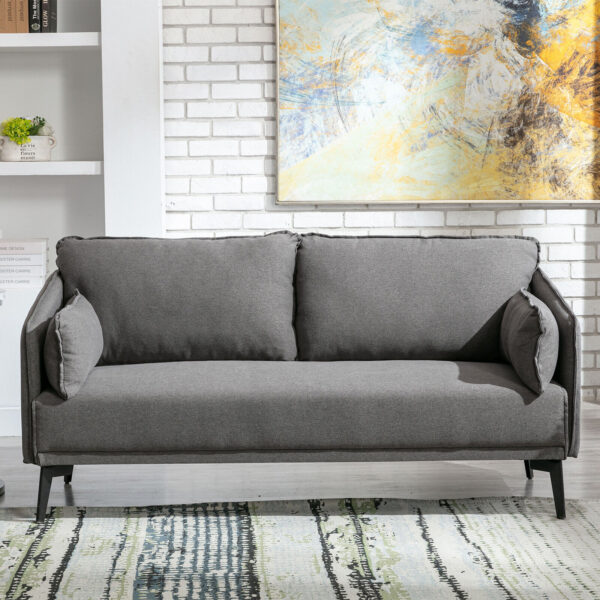 Modern Fabric Loveseat Sofa Couch Armrest Upholstered Home Office w/Two Cushions 6