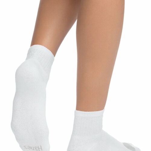 s-l1600 - 2023-12-06T122009.627 Hanes Ankle Socks 6-Pack Women's Cool Comfort Cushioned White Grey Shoe sz 8-12