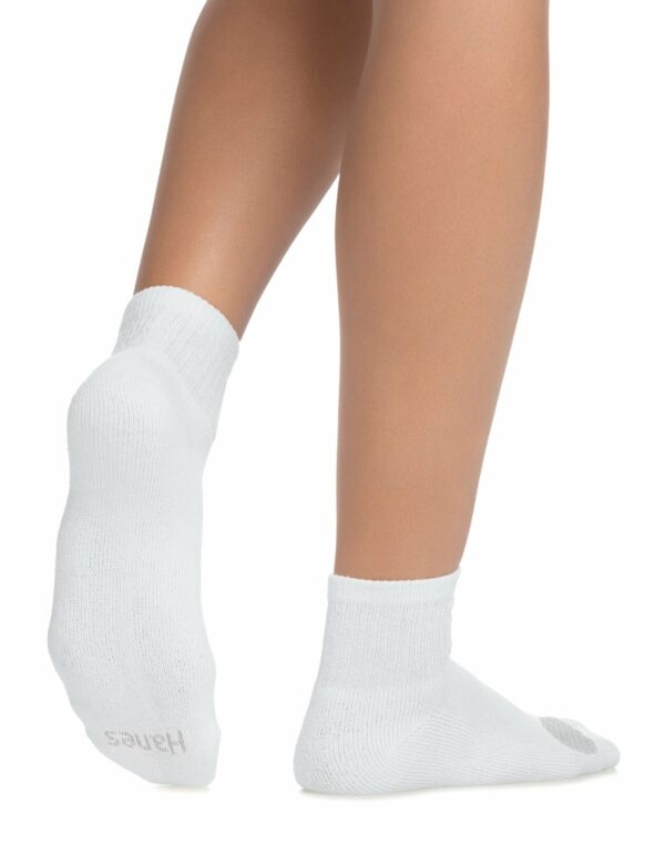 Hanes Ankle Socks 6-Pack Women's Cool Comfort Cushioned White Grey Shoe sz 8-12 1