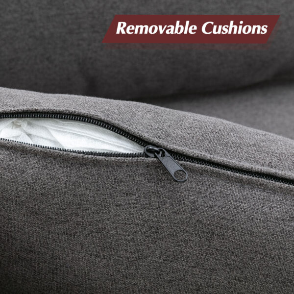 Modern Fabric Loveseat Sofa Couch Armrest Upholstered Home Office w/Two Cushions 3