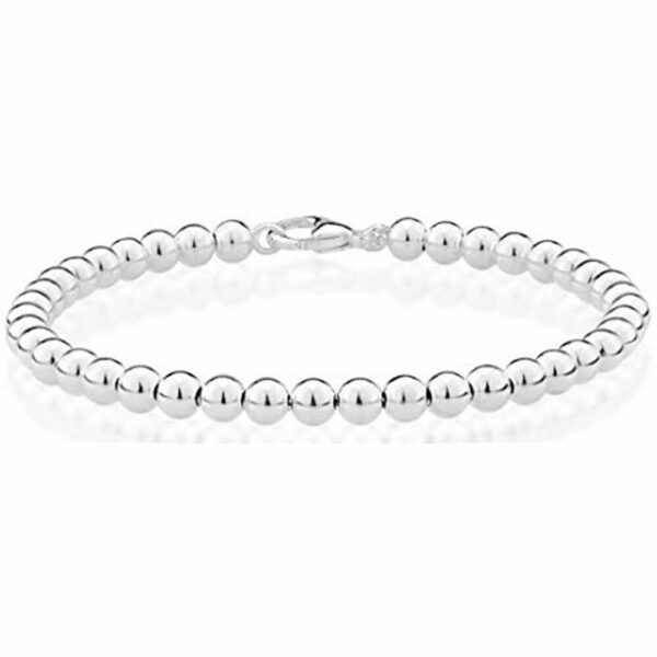 s-l1600 (38) Sterling Silver 4MM x 7 Inches Italian Bead Ball Chain Bracelet- Handmade Bead Italian