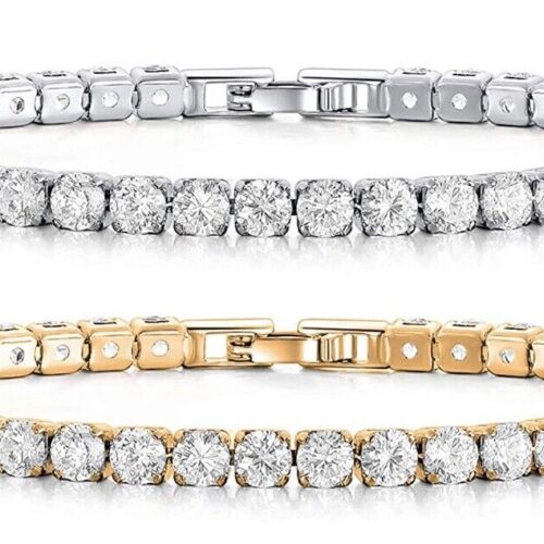 s-l1600 (7) Women's 18k White Gold Plated Tennis Bracelet Made With Swarovski Elements