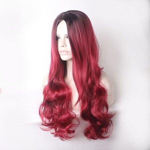 26" Natural Long Wavy Full Wigs Cosplay Party Synthetic Wig Heat Resistant 6