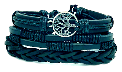 Braided Leather Men Women Rope Bracelet Wristband Set Bangle Tribal (6 pcs) 4