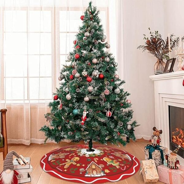 1 Gingerbread Man Candy Christmas Tree Skirt Xmas Tree Mat Christmas Tree Ornaments Decorations Holiday Party Indoor Outdoor 36"