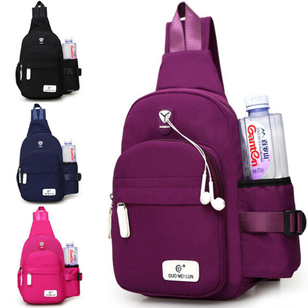 1 Men Women Nylon Crossbody Shoulder Chest Cycle Sling Bag Daily Travel Backpack