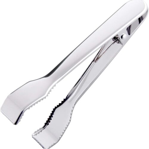 1 HINMAY Ice Tongs for Ice Bucket 6-3/4 Inch - Premium 18/8 Stainless Steel Ice Tongs with Teeth for Ice Sugar Cubes Tea Party Coffee Bar Serving