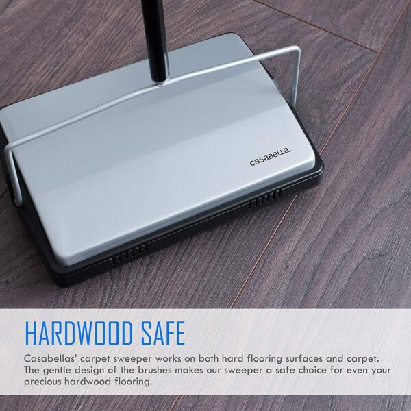 Casabella Carpet Sweeper - 11 Inch Lightweight Electrostatic Floor Cleaner
