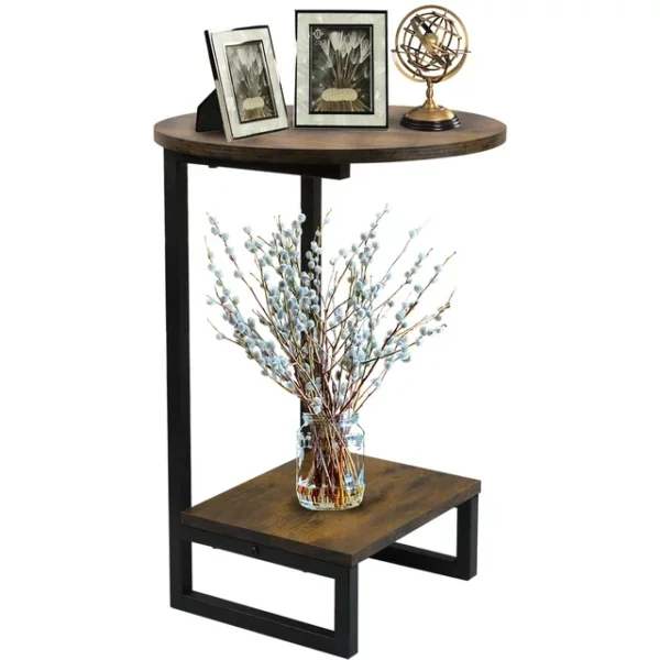 CERBIOR C-shaped Side Sofa Snack Table Coffee Tray End Table Living Room Furniture