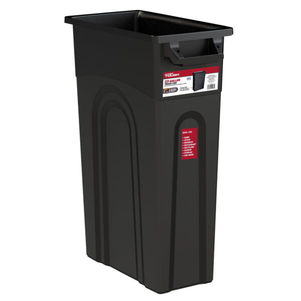 Hyper Tough 23 Gallon Heavy Duty Plastic Highboy Garbage Container, Black