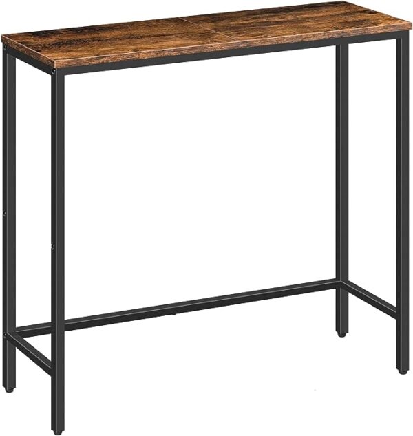 HOOBRO Narrow Console Table, 29.5" Small Entryway Table, Thin Sofa Table, Side Table, Display Table, for Hallway, Bedroom, Living Room, Foyer, Rustic Brown and Black BF75XG01 1