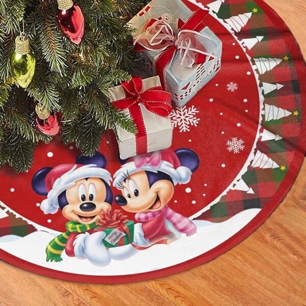 Christmas Tree Skirt Merry Christmas Tree Skirt 36 Inch,Red Tree Mat Decor for Christmas Xmas Happy New Year Festive Holiday Party Decorations 3