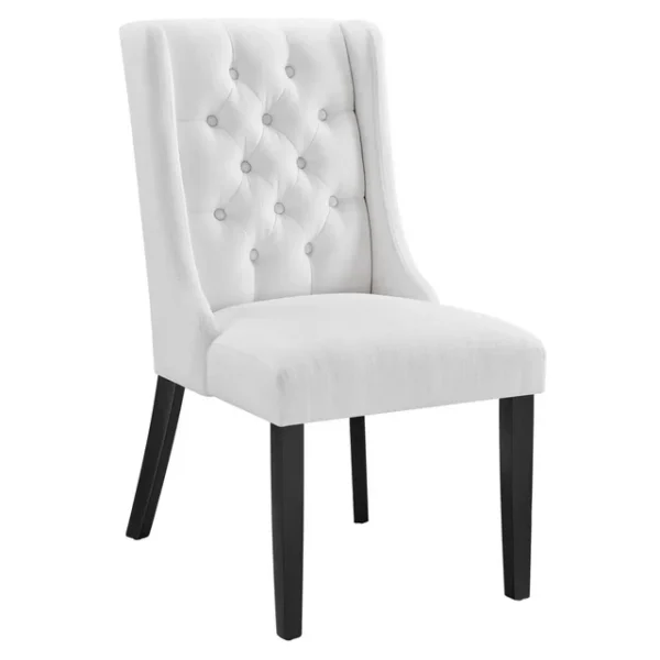 Modway Baronet Button Tufted Fabric Dining Chair in White 3