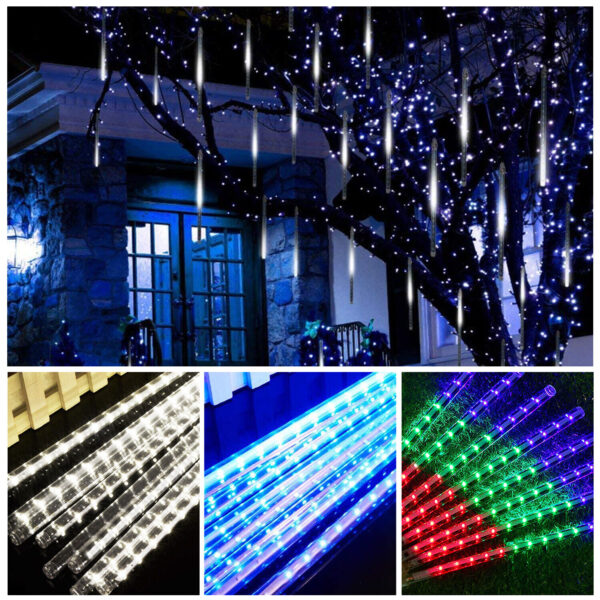 288 LED Solar Lights Meteor Shower Rain Tree String Light Outdoor Garden Party 3