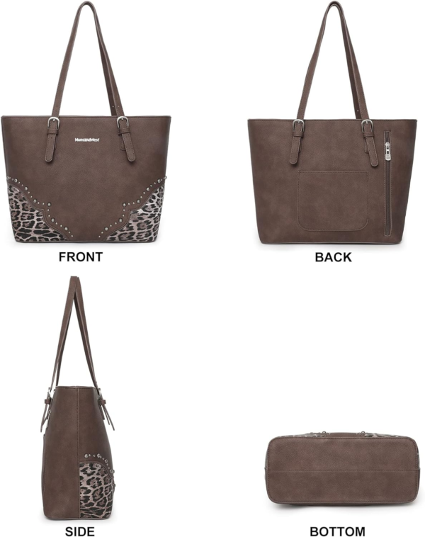 3 Pcs Handbag Set Leopard Print Tote Bag for Women 4