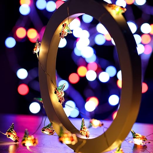Honoson Christmas Red Truck Fairy Lights 9.8 Feet 30 LEDs Christmas String Lights Battery Operated String Lights Xmas LED String Lights for Christmas Tree Girls Bedroom Indoor Wedding Party Decor (1) 4