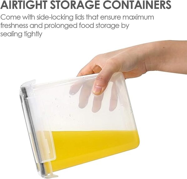 topmart Airtight Food Storage Containers with Lids, 24 pcs Plastic Kitchen and Pantry Organization Canisters for Cereal, Dry Food, Flour and Sugar, BPA Free, Includes 24 Labels 4