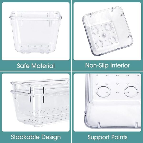 WOWBOX 25 PCS Clear Plastic Drawer Organizer Set, 4 Sizes Desk Drawer Divider Organizers and Storage Bins for Makeup, Jewelry, Gadgets for Kitchen, Bedroom, Bathroom, Office 4