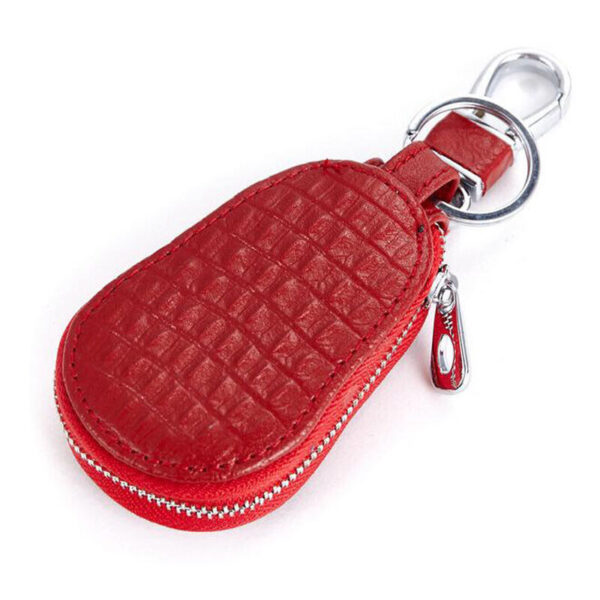 Universal Leather Car Remote Key Fob Chain Zipper Wallet Holder Bags Case Cover 4