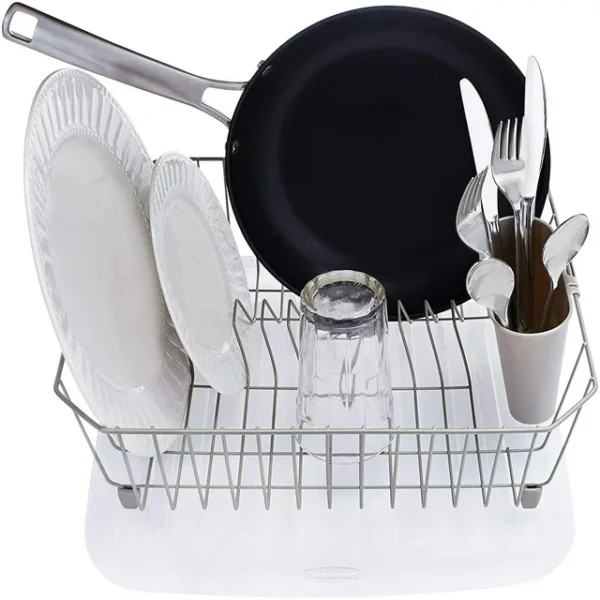 Rubbermaid Antimicrobial Dish Drainer, Small, White 1858900 4