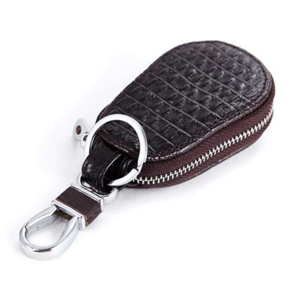 Universal Leather Car Remote Key Fob Chain Zipper Wallet Holder Bags Case Cover 5