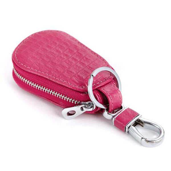 Universal Leather Car Remote Key Fob Chain Zipper Wallet Holder Bags Case Cover 6