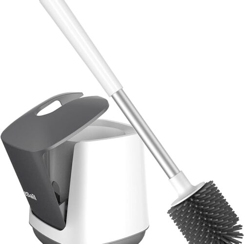SetSail Silicone Toilet Brush and Holder, Automatic Toilet Bowl Brushes for Bathroom Ventilated Toilet Cleaner Brush for Toilet Scrubber Cleaning
