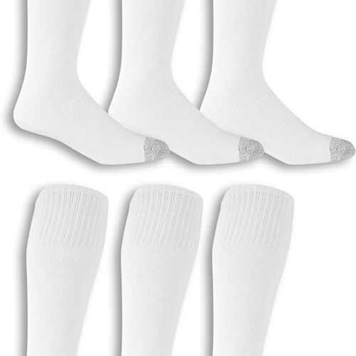 717DNCUWxwL._AC_SX569_ (1) Fruit Of The Loom Men's 6 Pack Over The Calf Tube Socks