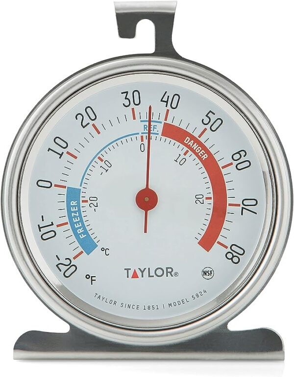 Large Dial Kitchen Refrigerator and Freezer Kitchen Analog Thermometer, 3 Inch Dial,Silver 1