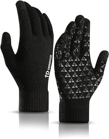 Upgraded Touch Screen Cold Weather Thermal Warm Knit Glove for Running Driving Hiking