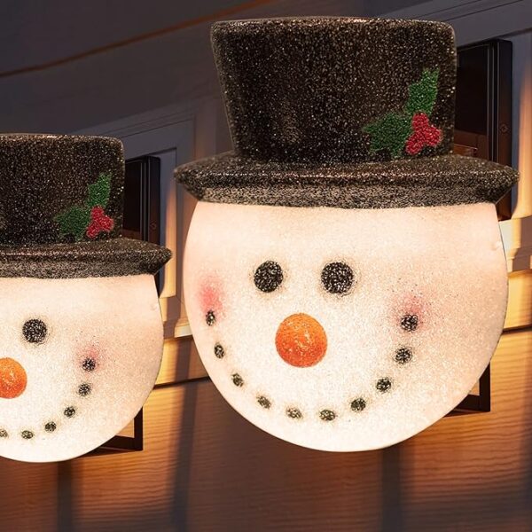 Hourleey 2 Pack 12 Inch Snowman Christmas Porch Light Covers, Outdoor Christmas Decorations, Holiday Snowman Light Covers for Porch Lights, Garage, Front Door