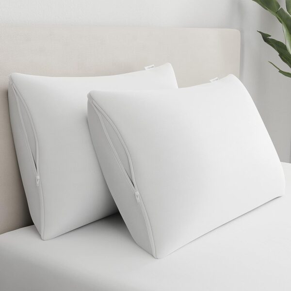 AllerEase Waterproof Pillow Protector, Allergy Pillow Protector, Zippered Pillow Protector, Standard/Queen, 2 Pack