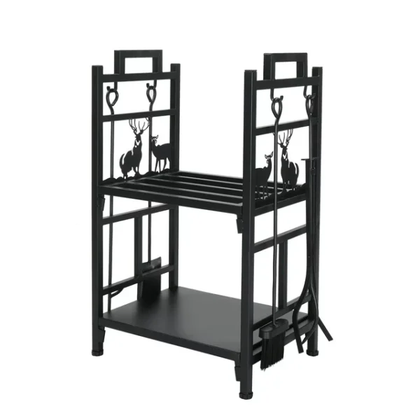 8854d3c4-76cb-4f58-8683-9d55ff8c35aa.40a9aa3a982d03af68d3d1a8307c290a Zimtown Firewood Rack Fireplace Tool Rack Indoor Wood Holders Fireplace Tools Set Tongs Accessories
