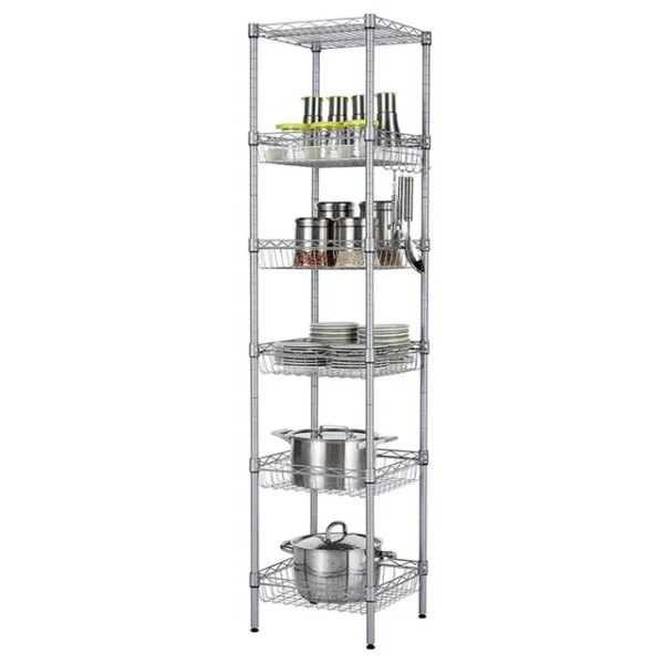 UBesGoo 6-Shelf Wire Shelving Unit, Adjustable Steel Storage Rack Organizer for Kitchen Living Room, Capacity for 220 lbs