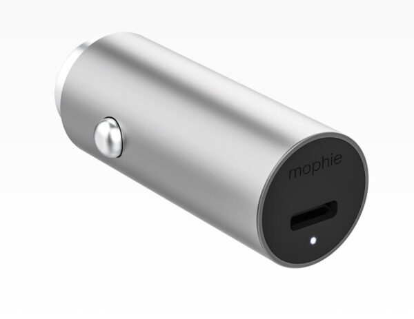 mophie Sleek Aluminum USB-C PD 18W Fast Car Charger for all iPhone, Android 1