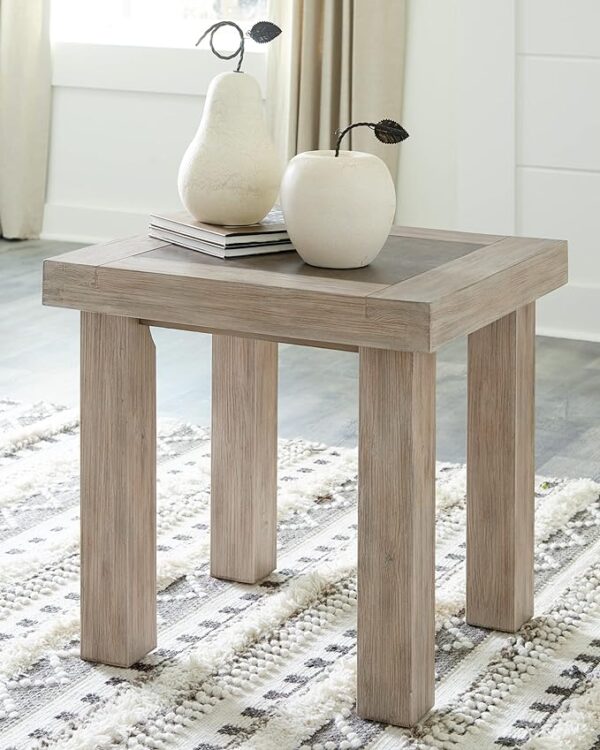 Signature Design by Ashley Hennington Rectangular End Table, Light Brown 1