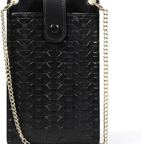 Small Crossbody Cell Phone Purse For Women Vertical Chain Bag Mobile Phone Bag Pu Leather Anti-Theft