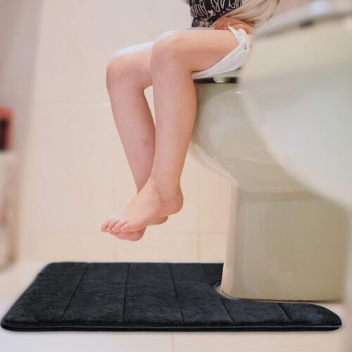 U-Shaped Contour Memory Foam Toilet Mat - Non-Slip