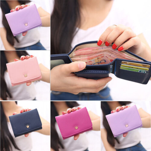Womens Cute Wallet PU Leather Credit Card Holder Trifold Wallet Small Purse Gift