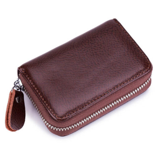 Womens Leather 16 Card Slot Card Holder RFID-Blocking Small Pocket Wallet Purse