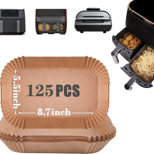8.7*5.5 inch Air Fryer Disposable Paper Liners Non-stick Parchment (125 Pieces)