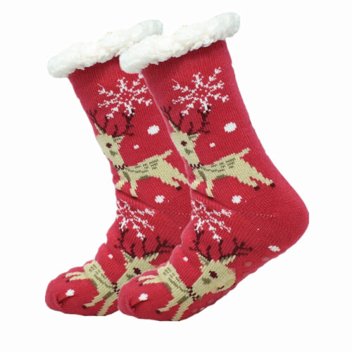 a1-transformed Women Winter Cozy Fuzzy Sherpa Fleece-lined Warm Thermal Non-Skid Slipper Socks