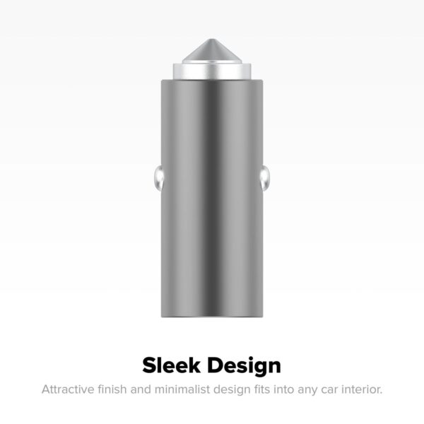 mophie Sleek Aluminum USB-C PD 18W Fast Car Charger for all iPhone, Android 3