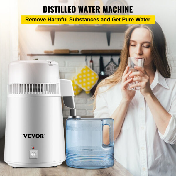 VEVOR 4L Water Distiller Purifier Machine Countertop Stainless Steel Interior 3