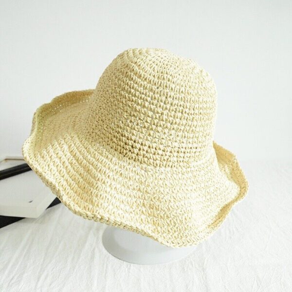 Summer Ladies Sun Beach Straw Hat Floppy Foldable Wide Brim Women Garden