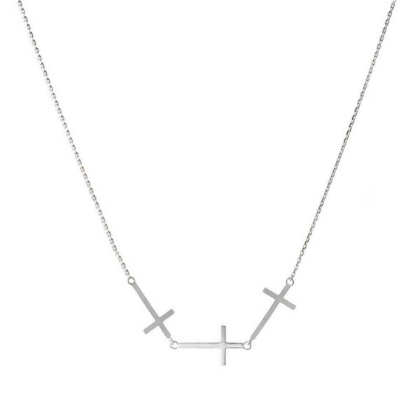 s-l1600 - 2023-11-21T114326.902 Sterling Silver Triple Three Cross Religious Chain Necklace